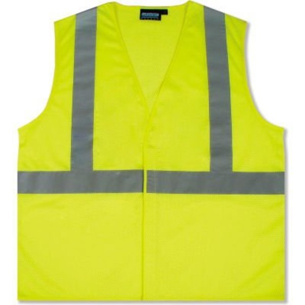 Erb Safety Aware Wear ANSI Class 2 Economy Mesh Vest, - Lime, Size 3XL 61429